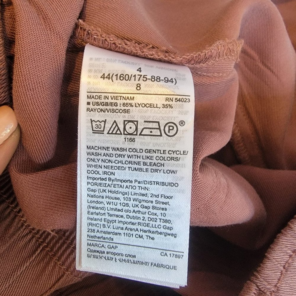 NWT Sz 4,8 Women Gap rose pink Tencel Lyocell High Rise Pull-On Pants 733615 - Picture 5 of 8